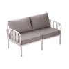 Modern Patio Loveseat and Coffee Table Set with Thick Black Cushions, Weather-Resistant Plastic Frame for Outdoor Lounge Area-3irtyhousy - 3 of 4