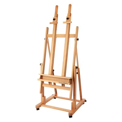 Creative Mark Thrifty Wood Tripod Display Easel Stand for Painting Pack of  2 - Durable Light Weight, Adjustable Angle for Drawing and Painting -  Beechwood Finish - Ideal For Artist 