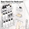 Attop 6-Pack Silver Shower Rack – Large-Capacity Bathroom Organizer with Soap Holder & 12 Hooks, No Drilling - 2 of 4