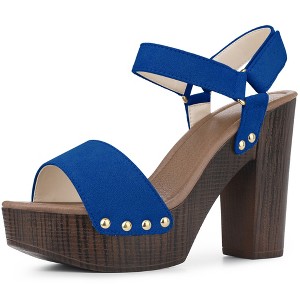 Perphy Women's Round Toe Platform Slingback Chunky Heel Sandals - 1 of 3