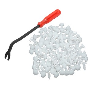 Unique Bargains 100pcs 8mm White Plastic Rivets Clips Car Door Panel Retainer Fasteners Screws - 1 of 4