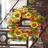 Melrose Mixed Sunflower Floral Wreath 22"D - 3 of 4