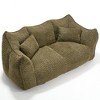 Cesicia 73.2 in-W x 38.6 in-D x 30.7 in-H Beige Chenille Bean Bag Sofa Chair for 2 People - 2 of 4