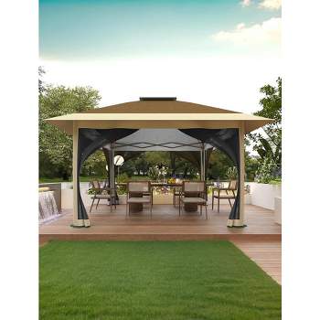 12x12FT Pop Up Gazebo Outdoor Canopy Shelter with Mosquito Netting 4 Standbags