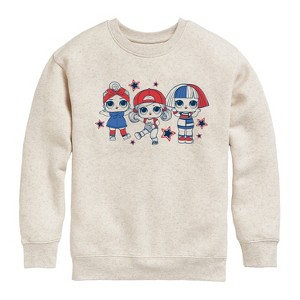 Boys' - LOL Surprise! - LOL Red Blue Stars Graphic Long Sleeve Fleece Sweatshirt - 1 of 4
