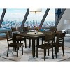 HomeStock 7-Piece Square Cappuccino Finish Solid Wood Top Dining Table with 6-Chairs - 2 of 4
