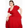 Women's Plus Size Mila Plain Dress - crimson | CITY CHIC - 4 of 4