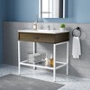 Modern Freestanding Bathroom Vanity with Resin Sink, Storage Cabinet and Open Glass Shelf, Contemporary Bathroom Cabinet Set - 4 of 4