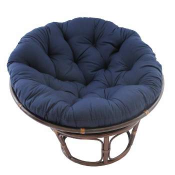 42" Rattan Papasan Chair with Solid Twill Cushion - International Caravan
