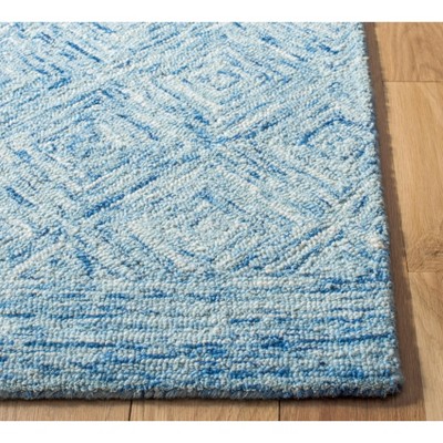 Bohemian Blue Hand-Tufted Wool Rectangular Rug 8' x 10'