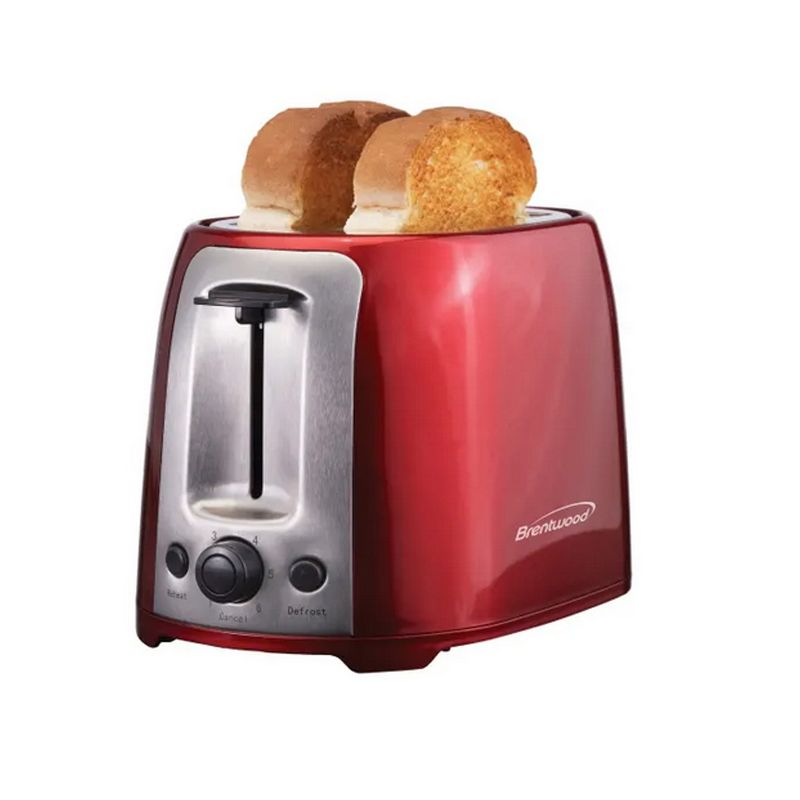 Brentwood 2 Slice Cool Touch Toaster in Red and Stainless Steel, 3 of 7