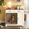 LAOTIES 37'' Wooden Dog Crate Furniture,Indoor Dog Kennel With Storage And Drawers,Modern End Table Dog Cage For Small And Medium Dogs - 2 of 4