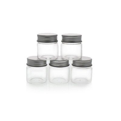 5-Piece Mini Glass Storage Jar with Lid for DIY  Art Craft Tiny Jar, 1.7 Ounce