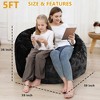 Bean Bag Covers Only, Adult Bean Bag Chair Cover No Filler, Round Soft Fluffy Faux Fur Beanbag Lazy Sofa Bed Cover - 2 of 4