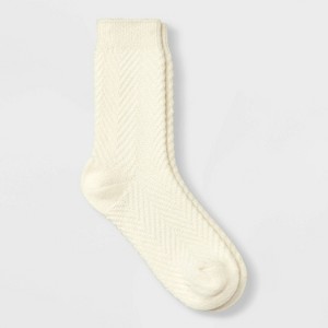 Women's Chevron Textured Supersoft Crew Boot Socks - Universal Thread™ 4-10 - 1 of 3