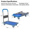 Upgraded Foldable Cart Trolley 330 lbs. Capacity Mobile Platform Hand Truck Heavy Duty Space Saving Foldable Swivel Push Handle Flatbed Truck - 3 of 3