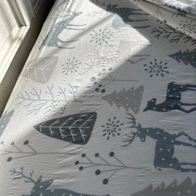 Wonderland Soft Flannel Sheet Set Gray 6Pc Queen - Lush Decor 16T008260