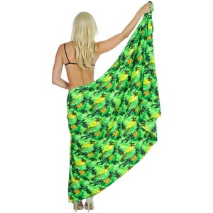 LA LEELA Women's Wraps Summer Long Pareos Vacation Skirt Bathing Suit Cover-Up Beach Bikini Beachwear Sarong Coverups Swimwear for Women Green, Tree - 1 of 4