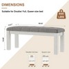VECELO Rubber Wood Dining Bench, Upholstered Footstool, Bedside Stool for Dining Room or Kitchen, Gray - 3 of 4