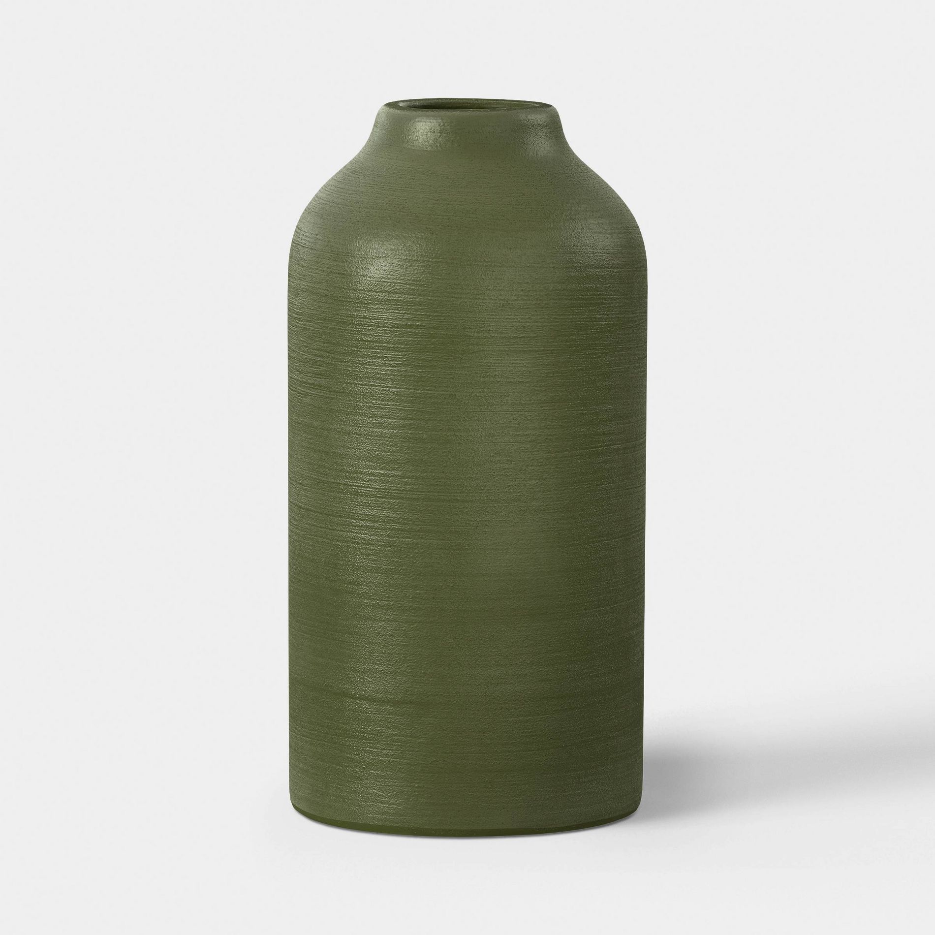 Short Modern Textured Ceramic Vase Green - Threshold™
