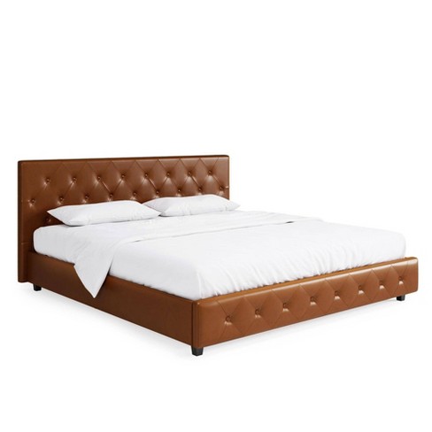 Faux leather bed on sale frame full