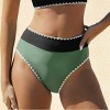 Women's Chic Color Block High-Waisted Bikini Bottoms - Cupshe - 3 of 4