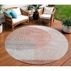 Copper Red And Gray Geometric Washable Indoor Outdoor Area Rug - 2 of 4