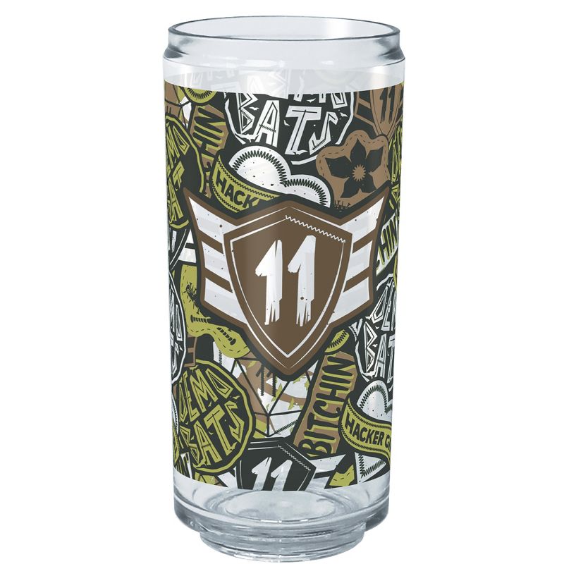 Stranger Things Eleven Camo Badge Tritan Can Shaped Drinking Cup, 1 of 3