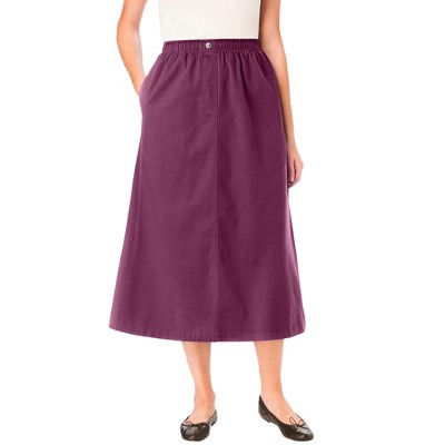 Woman Within Plus Size 7-Day Mockfly Denim Skirt