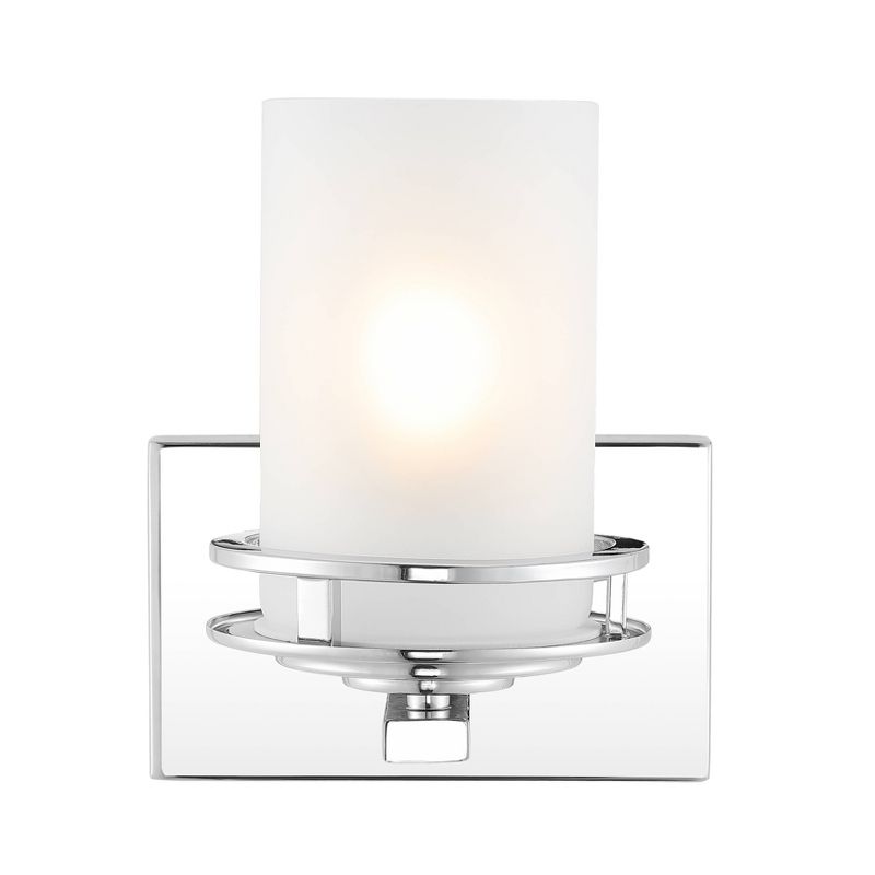  LED Light Metal/Frosted Glass Contemporary Glam Pendent Chrome - JONATHAN Y, 1 of 8