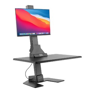 Mount-It! Electric Standing Desk Converter, Motorized Tabletop Sit Stand Desk with Monitor Mount, Freestanding 28" Wide Platform - 1 of 4