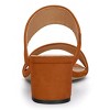 Allegra K Women's Back to College Faux Suede Dual Straps Block Heel Slide Sandals - 3 of 4