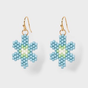 Woven Beaded Flower Drop Earrings - Universal Thread™ - 1 of 3