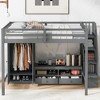 Full Size Loft Bed with Wardrobe, Low Storage Table and Storage Staircase - 3 of 4