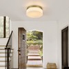 DAKAFUL 5-Color Temperature LED Flush Mount Ceiling Light with painted Hardware & White Jade Glass, Modern Design Ceiling Lamp for Bedroom, Kitchen - 3 of 4
