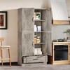 Tribesigns 70.08"  Wooden Etagere Bookcase with Drawer - 4 of 4