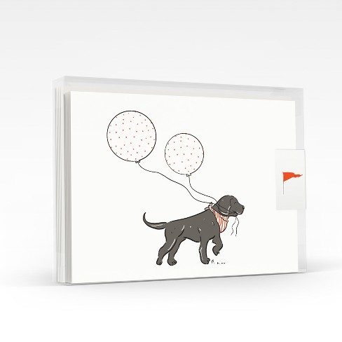 Preppy Black Lab Balloons Birthday Greeting Card Pack Set (8 Ct.) By ...