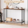 33.5in Wide Console Table, Narrow Entryway Table, Narrow Console Table, Behind Couch Table, End Table with Glass Shelf and Metal Frame - 4 of 4