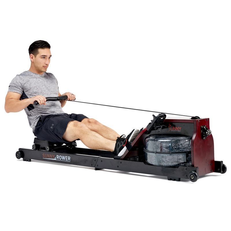 Sunny Health &#38; Fitness Wooden Water Rowing Machine, 3 of 13