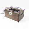Christopher Knight Home Nydia 40,000 BTU Propane Steel and Rattan Fire Pit Table with Ceramic Tile Tabletop - 3 of 4