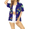 LA LEELA Hawaiian Shirts Womens Summer Beach Party Blouse Shirt Colorful Blouses Short Sleeve Vacation Dress Shirts Tank Top for Women - 3 of 4