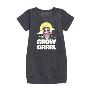 Girls' - LOL Surprise! - Grow Grrrl Graphic Short Sleeve Fleece Dress - 1 of 3