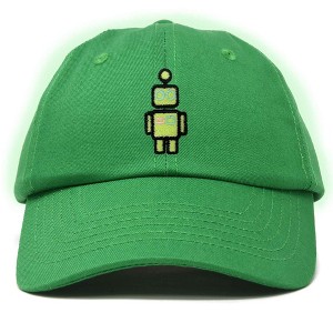 Dalix Robot Embroidered Glow in the Dark Retro Dad Hat Cotton Baseball Cap Adjustable Mens - 1 of 4