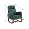 CAVINAS Linen Upholstered Accent Chair with Wood Legs,Modern Rocking Chairs with High Back and Side Pocket for Bedroom,Reading Room - 3 of 4