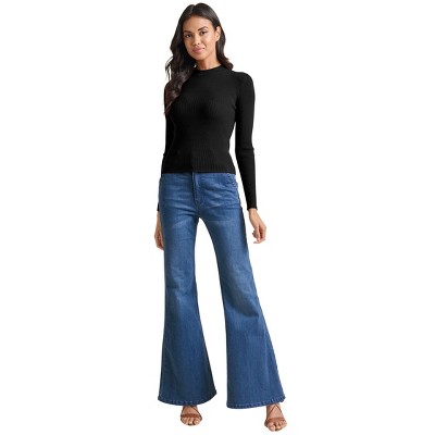 VENUS Womens Ribbed Long Sleeve Top