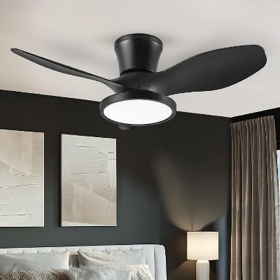 TALOYA 32 in. Indoor Black Small Ceiling Fan with Light and Remote and Quiet Reversible DC Motor, 3 CCT Light Kit