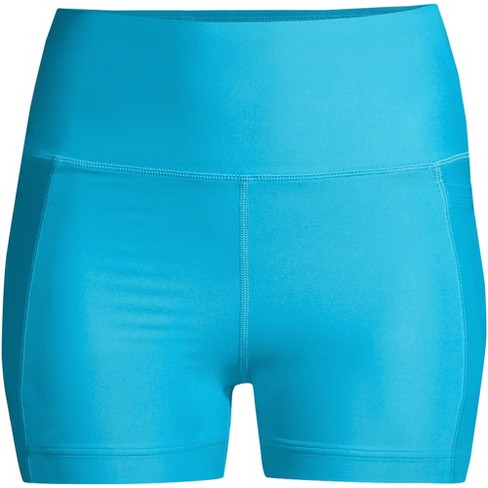 Lands' End Women's Chlorine Resistant High Waisted 6 Bike Swim Shorts With  Upf 50 - Small - Turquoise : Target