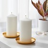 2pk 3" x 6" Unscented Pillar Candles White - Room Essentials™: Paraffin Wax, 65hr Burn Time, No Container - 2 of 3