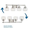 Progress Lighting Caisson 4-Light Bath Vanity Light, Brushed Nickel, Clear Glass Shades - 2 of 3