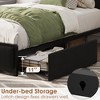 Twin Bed Frame with 2 Storage Drawers and Charging Station,Rustic Linen Upholstered Platform with Storage Headboard,Heavy Duty,No Box Spring Needed - 3 of 4